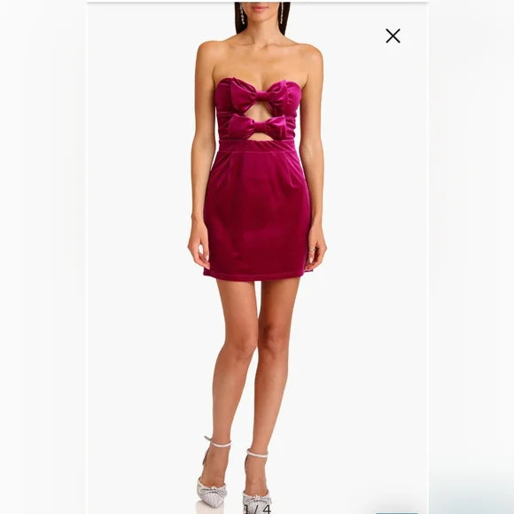 Avec Les Filles Bow Cutout Mini Dress